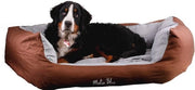 Sedia per Cani Confortevole con Cuscino Invertibile - Bancopassaggio per Cani (90 x 70 x 15, Moka/Bianco Sabbia)