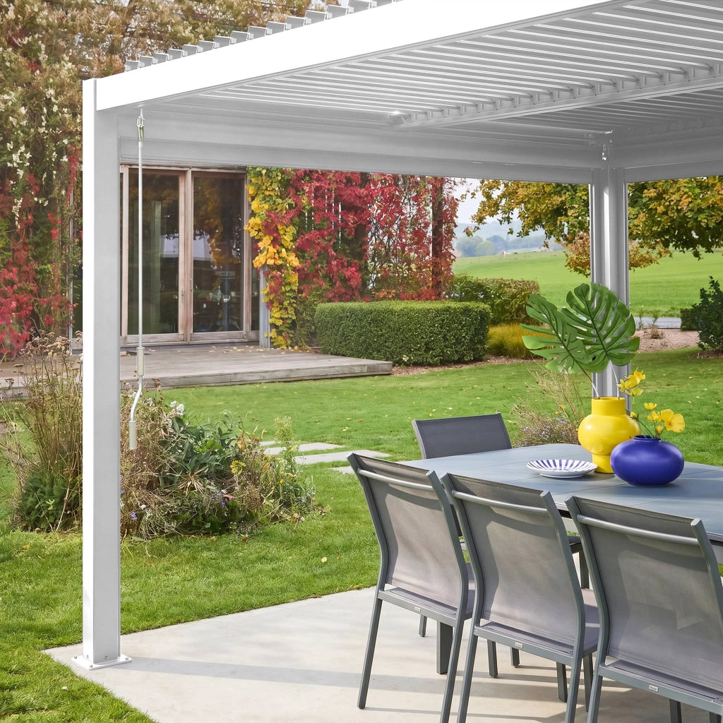 tenda laterale avvolgibile alluminio e textilene per pergola, 3m,