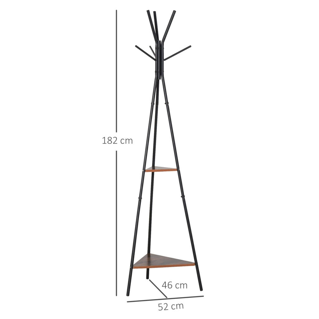 Appendiabiti in metallo con ripiani e attaccapanni ¨C Minimal ¨C 52x46x182 cm nero