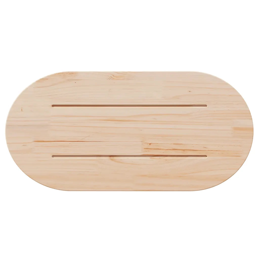 Piano Tavolo 90x45x2,5 cm in Legno Massello di Pino Ovale