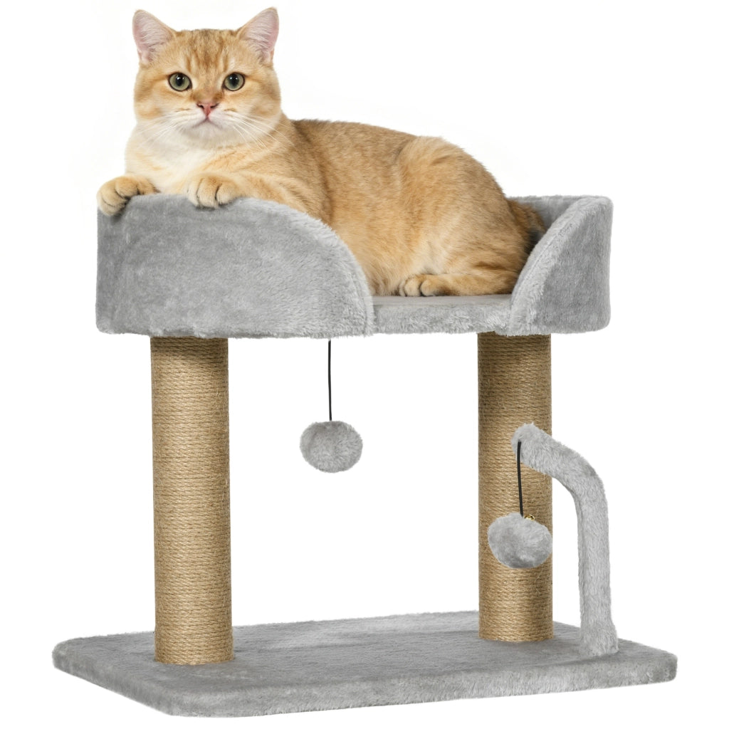 Albero tiragraffi per gatti ¨C zephmum ¨C grigio chiaro 48x38x42 cm