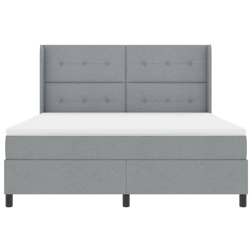 Letto Box Spring con Materasso & LED Grigio Chiaro 180x200 cm Tessuto