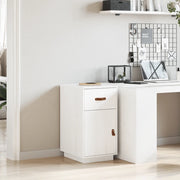 Armadietto da Scrivania Bianco 40x50x75 cm Legno Massello Pino 820098