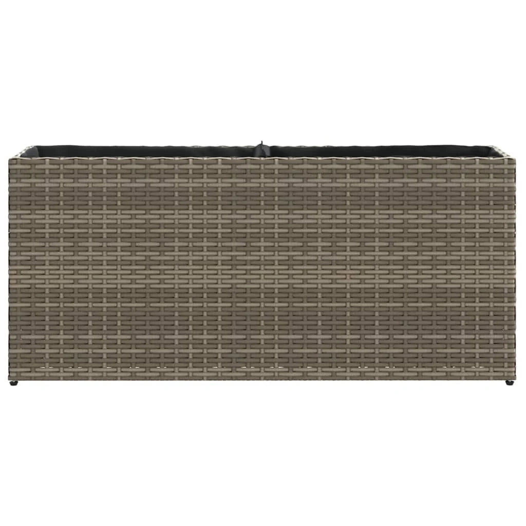 Fioriera rialzata per piante fiori terrazza giardino con 2 vasi 90 x 20 x 40 cm resina intrecciata grigia 02_0038083