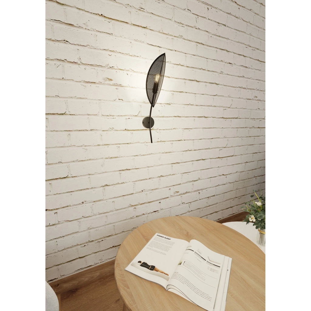 Applique Nordica 1 Luce Ares In Acciaio Nero Oro