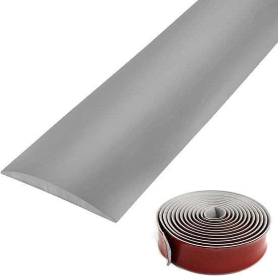 Profilo di transizione per pavimento - Listello di pavimento - Striscia di copertura - Livellamento dei pavimenti - PVC autofibro - 3 metri 4 cm - Grigio