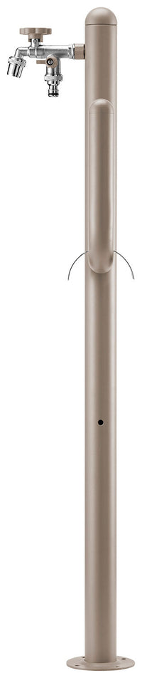 Fontana a Colonna Rubinetto Doppio in Ottone e Porta Tubo Arizona Belfer 42/ARZ Tortora
