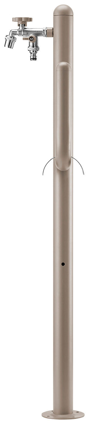 Fontana a Colonna Rubinetto Doppio in Ottone e Porta Tubo Arizona Belfer 42/ARZ Tortora