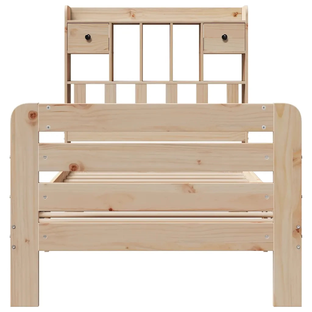 Letto Libreria senza Materasso 90x200 cm Legno Massello Pino 3309953