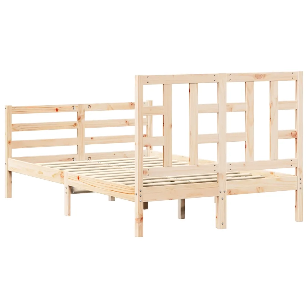 Giroletto con Testiera-Struttura Letto con testiera 120x200 cm in Legno Massello 988893