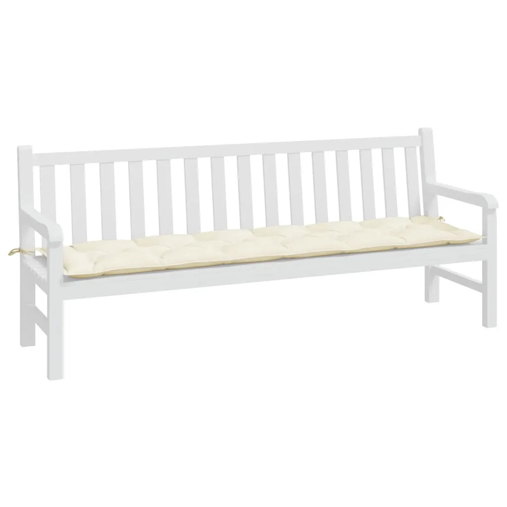 Cuscino per Panca Giardino-Cuscini per panchina da esterno Crema 200x50x7 cm in Tessuto Oxford
