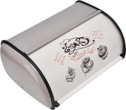 Bacetto per pane in metallo - disegno accattivante - grande capacità - sfoglia in acciaio - cassettiera per pane a roll top - cassettiera per pane con porta a roll top - formato compatto - uso domestico - uso panetteria.