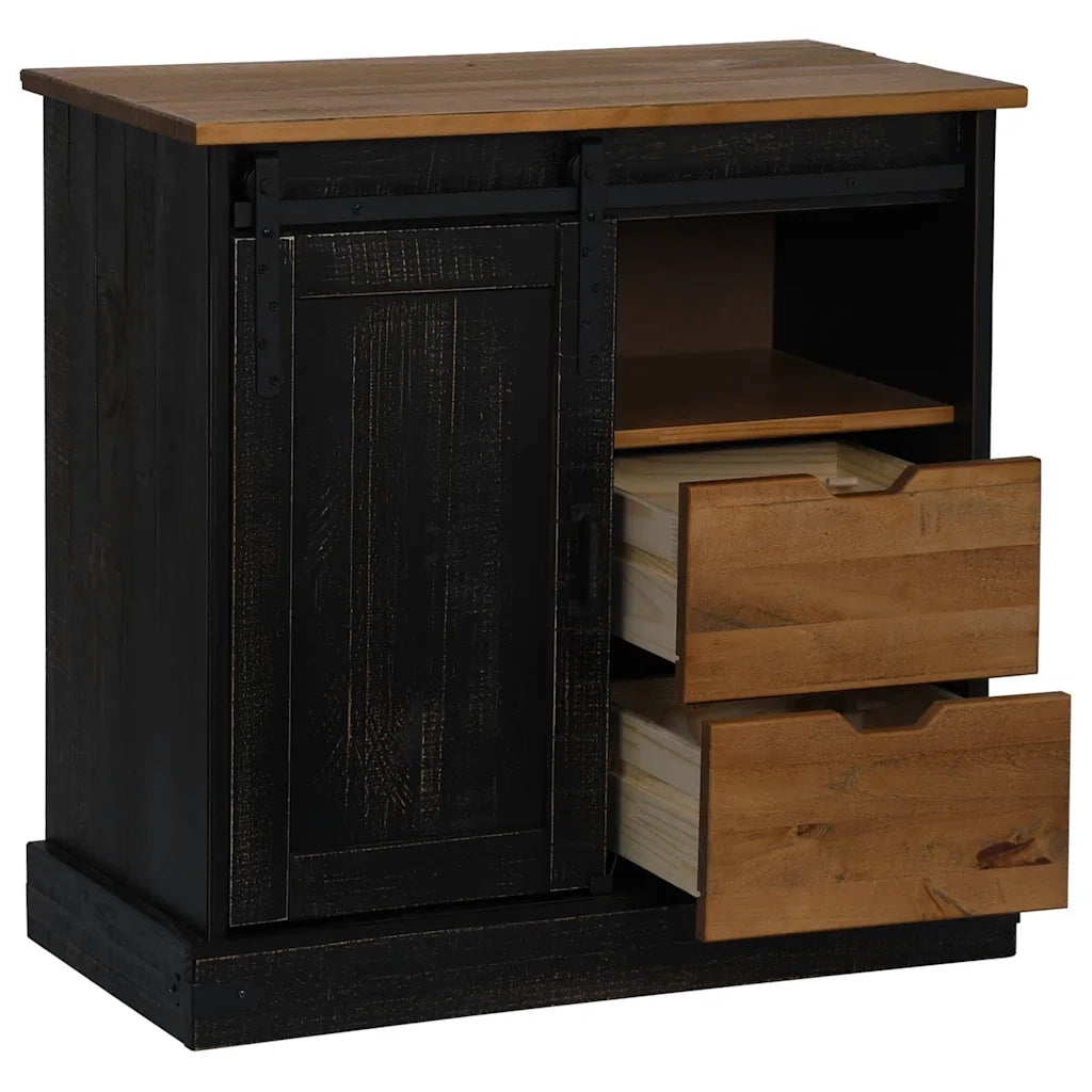 Credenza HALDEN con Anta Scorrevole 80x40x80 cm Legno Massello 4018420