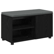 Panca per ingresso con cuscino Rovere Nero 80 x 38 x 46 cm