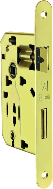 Bonaiti SERRATURA LEGNO PATENT INF. B/TONDO Art. 042T - ottonato lucido E.45