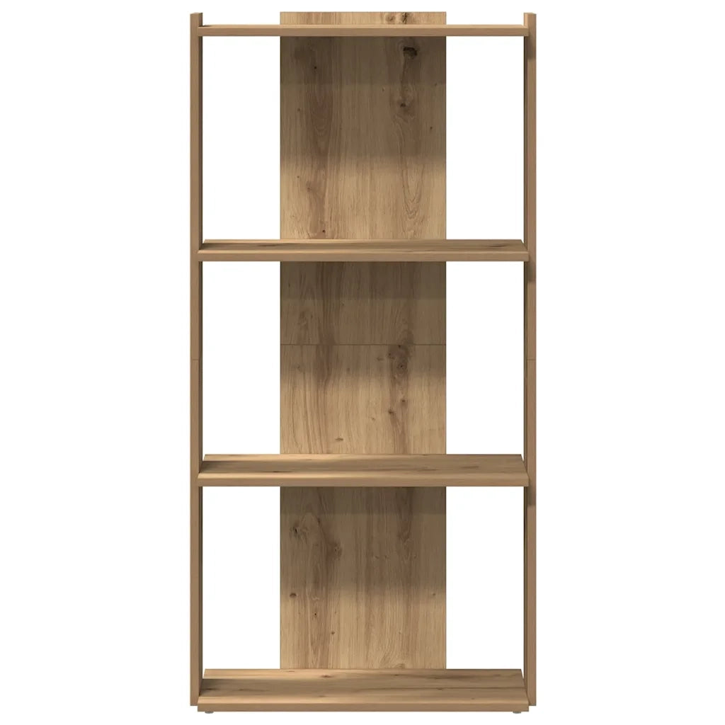 Libreria a 3 Ripiani Rovere Artigianale 60x30x120 cm Truciolato