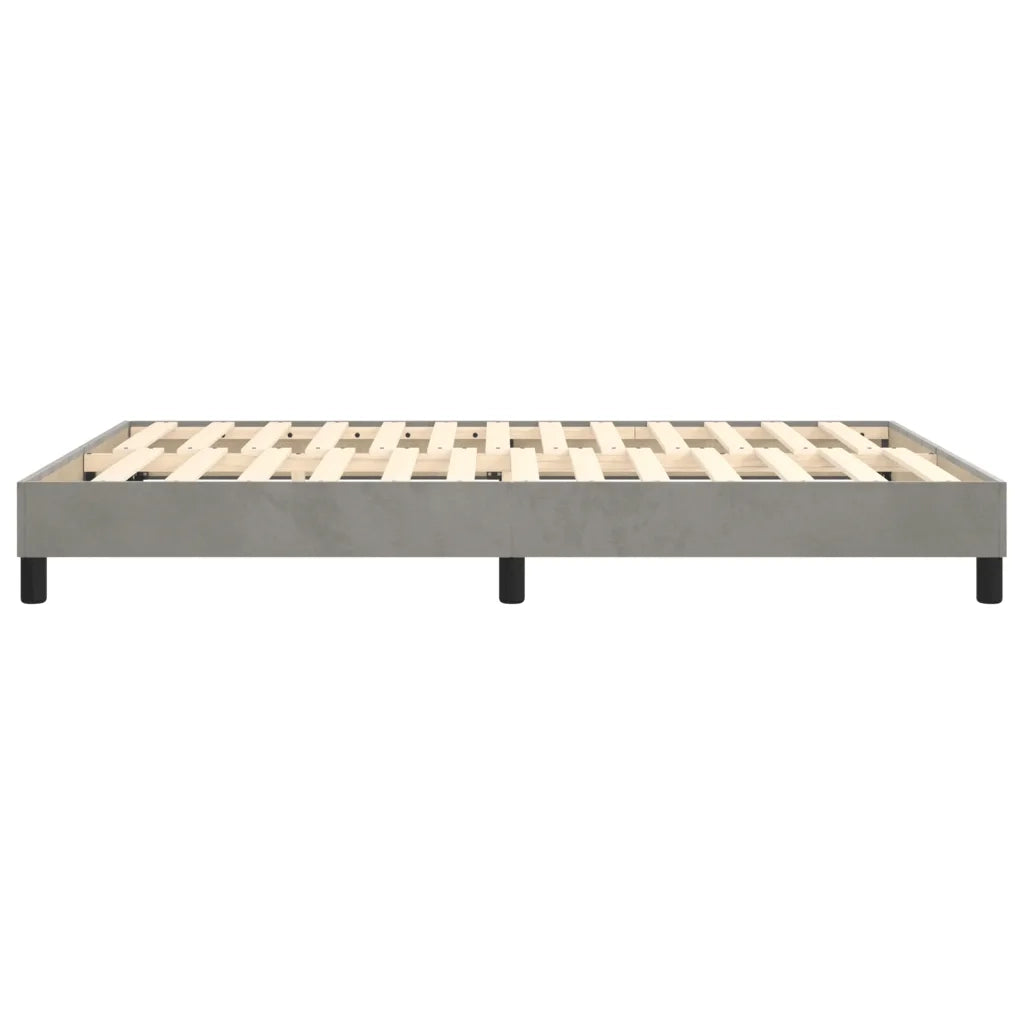 Struttura Letto a Rete a Molle-Giroletto Grigio Chiaro 140x190 cm Velluto 300083