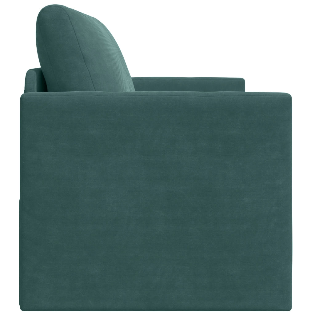 Divano Letto a Terra 2-in-1 Verde Scuro 124x204x61 cm Velluto