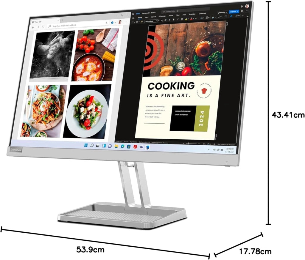 L24i-40 LED display 60,5 cm [23.8] 1920 x 1080 Pixel Full HD Grigio (Lenovo L24i-40 sk?rm - WLED - 24 - AM)