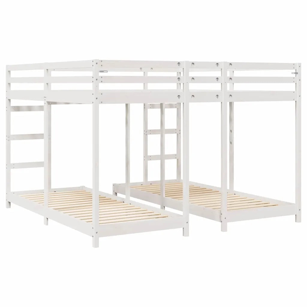 Struttura letto a castello triplo Bianco 200 x 200 cm