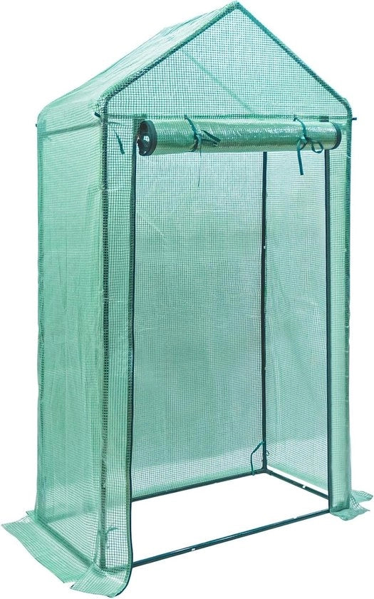 Casella per pomodori con copertura in rame - tetto a punta verde 100 × 50 × 190 cm (l x b x h) riutilizzabile