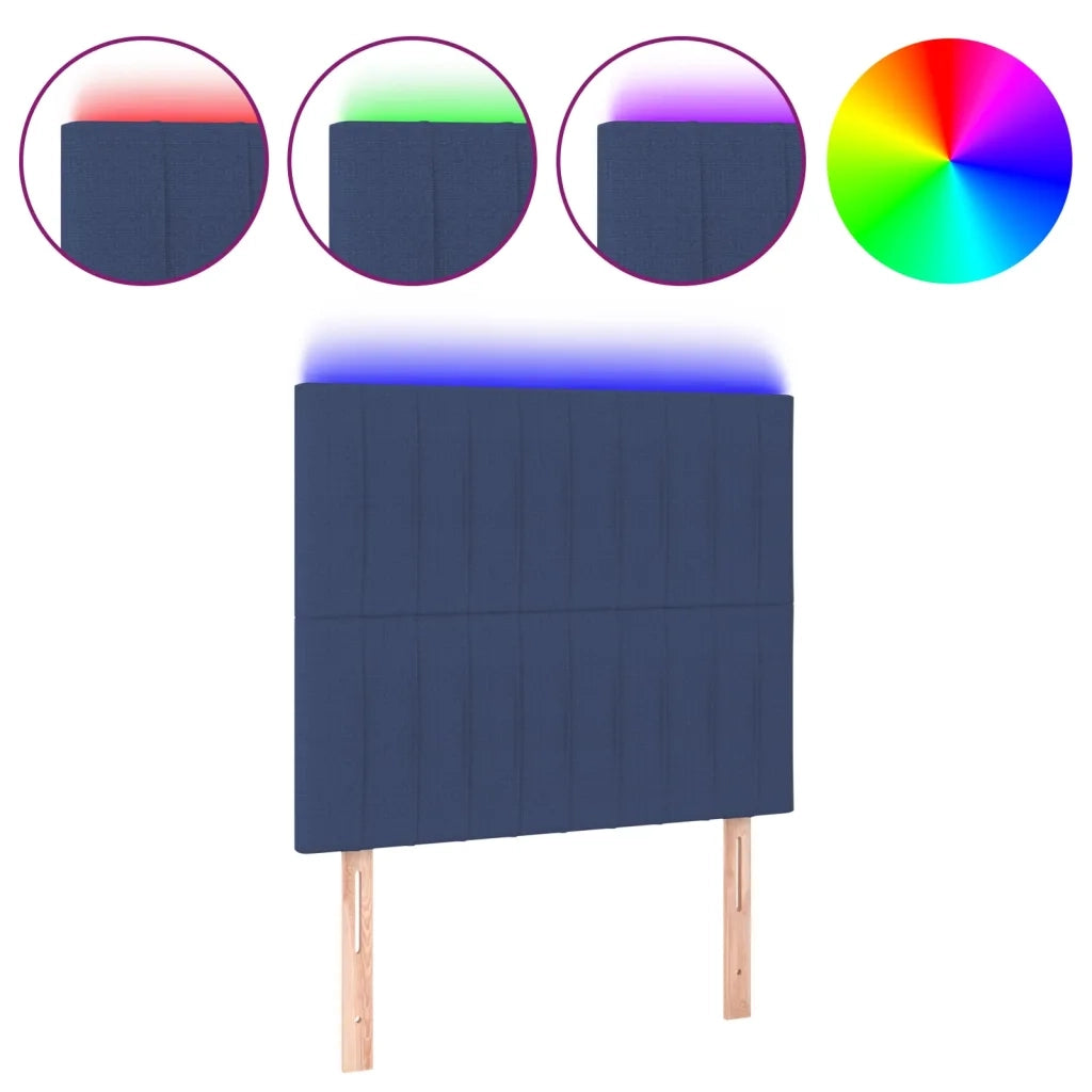 Testiera | Testata a LED Blu 80x5x118/128 cm in Tessuto