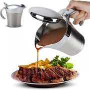 Vaso per salse doppio strato isolato 450 ml con coperchio - Vaso per salse con piccola cucchiaia per salse doppio strato isolato - Adatto per salse calde e fredde - Vaso elegante per steaks e cene di festa