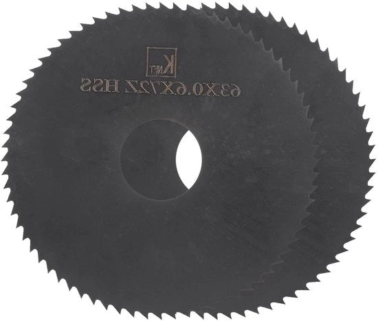 2 Lame per Cirkella 63mm x 16mm x 0,6mm - 72 Denti - Smalto Nitruro - HSS - Accessori per Serraggio per Alluminio, Metallo, Plastica, Legno