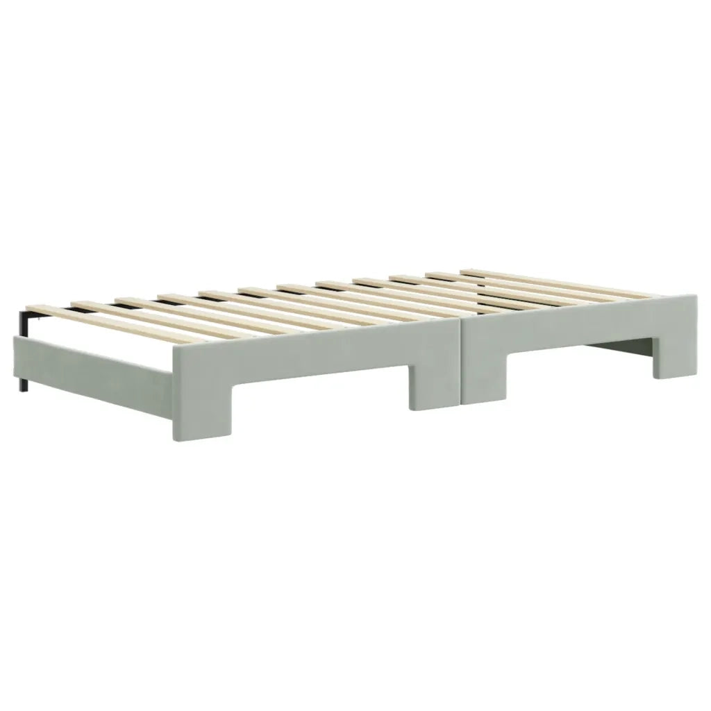 Divano Letto Estraibile Materassi Grigio Chiaro 100x200 Velluto 3196960