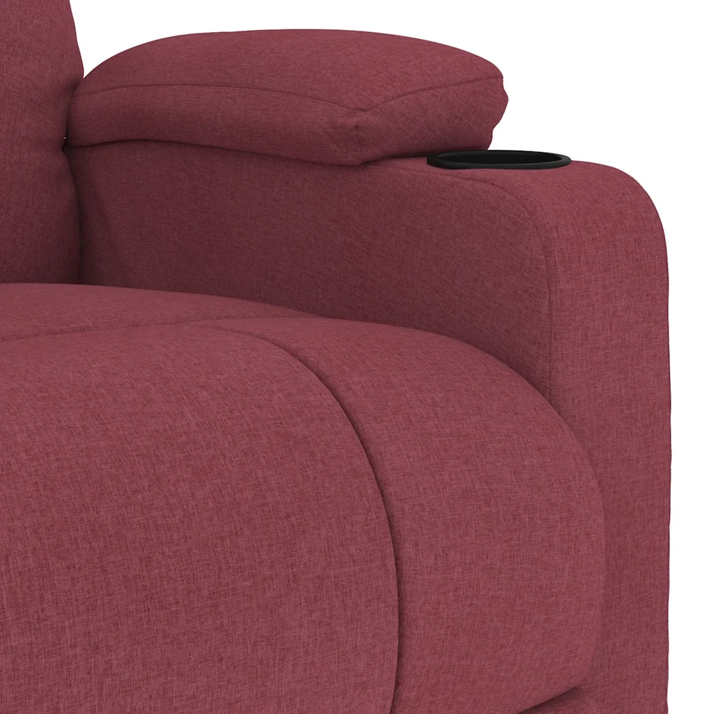 vidaXL Poltrona Massaggiante Elettrica Rosso Vino in Tessuto