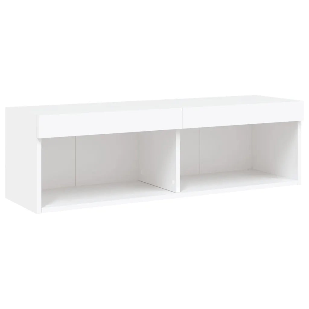 vidaXL Mobili TV a Muro con LED 6pz Bianchi in Legno Multistrato
