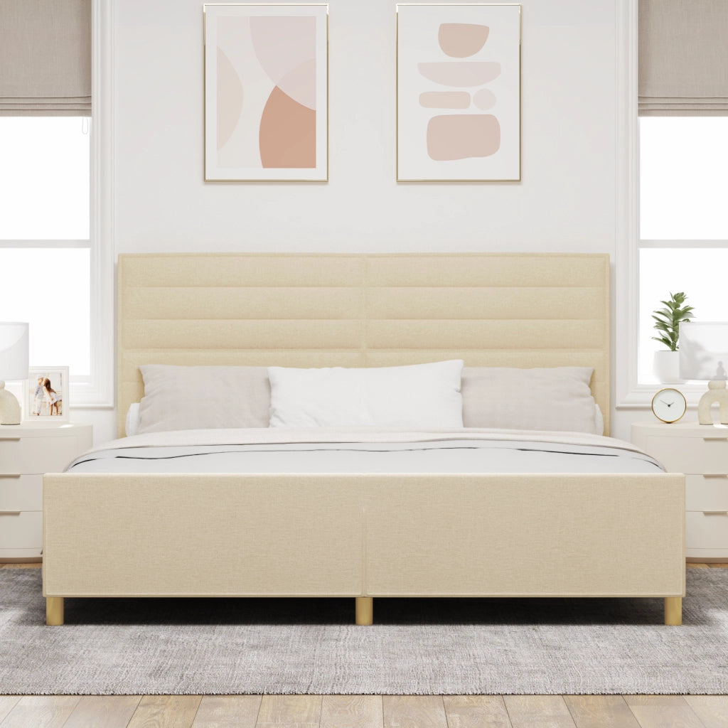 Letto in tessuto panna  200x200 cm