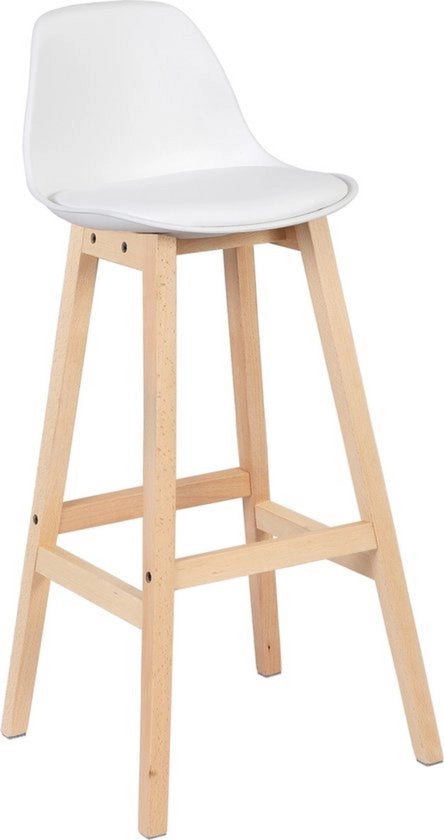 Banchi in legno - set da 2 - con schienale - design scandinavo - robusti e stili - bianchi