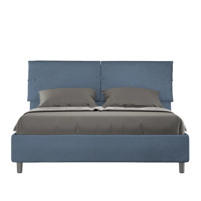 Letto imbottito Matrimoniale 160x210 cm Sleeper - Senza rete,Microfibra,Blu