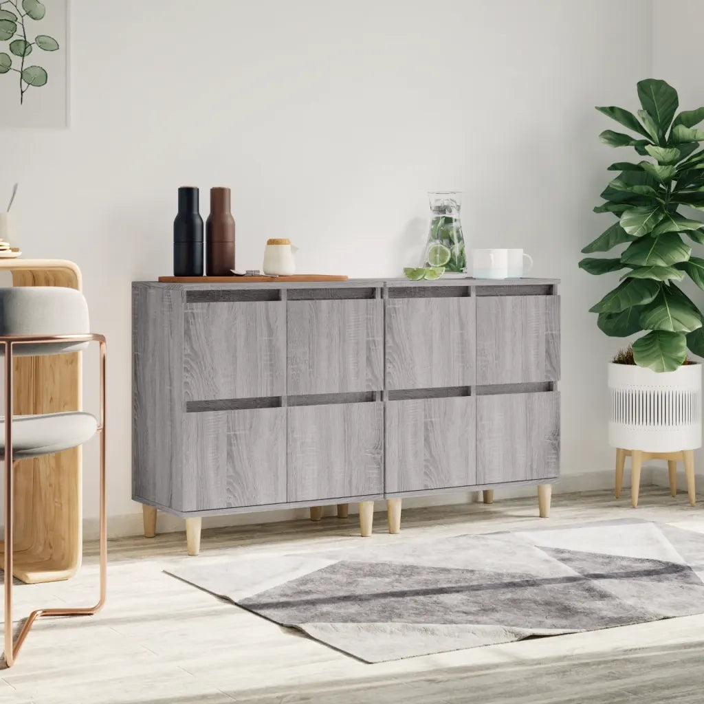 Credenze 2pz Grigio Sonoma 60x35x70 cm in Legno Multistratocod mxl 125429