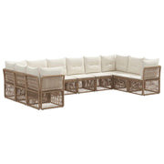 Set Divano da Giardino 10 pcs Beige polyrattan 3434346