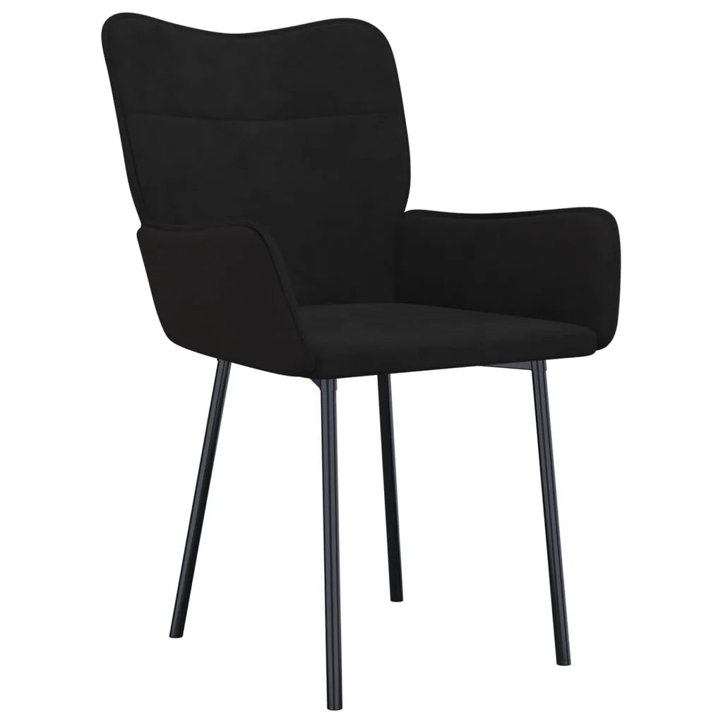 Sedie da Pranzo 2 pz | Sedie da cucina Nere in Velluto