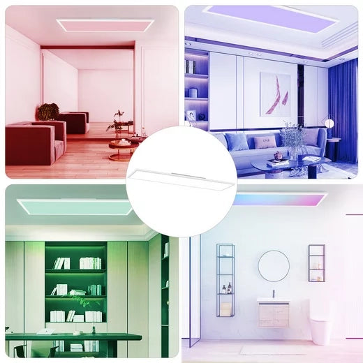 ZMH Lampada da soffitto plafoniera LED dimmerabile pannello lungo RGB per soggiorno cucina festa