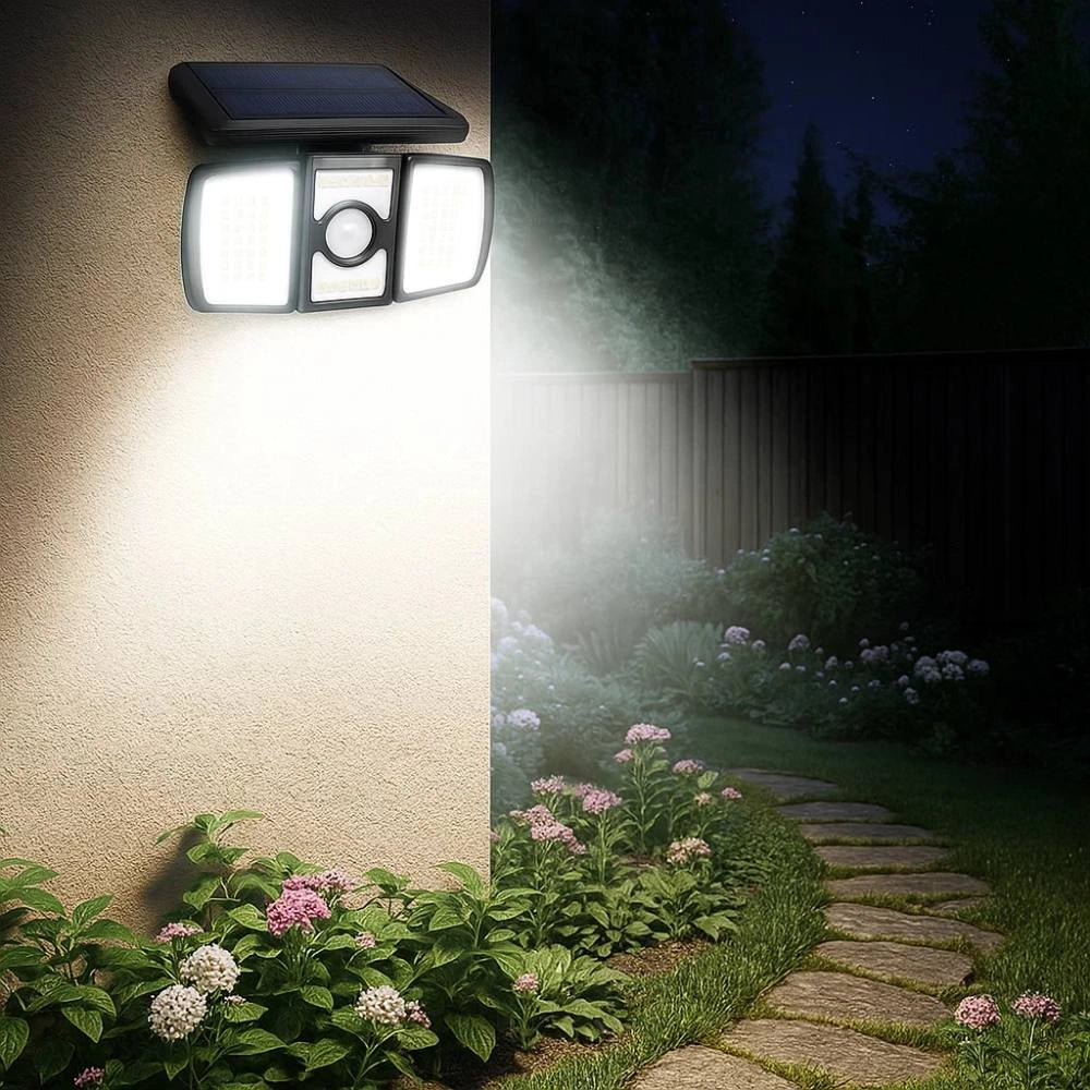 Faretto led solare ecova easy move con sensore pir orientabile