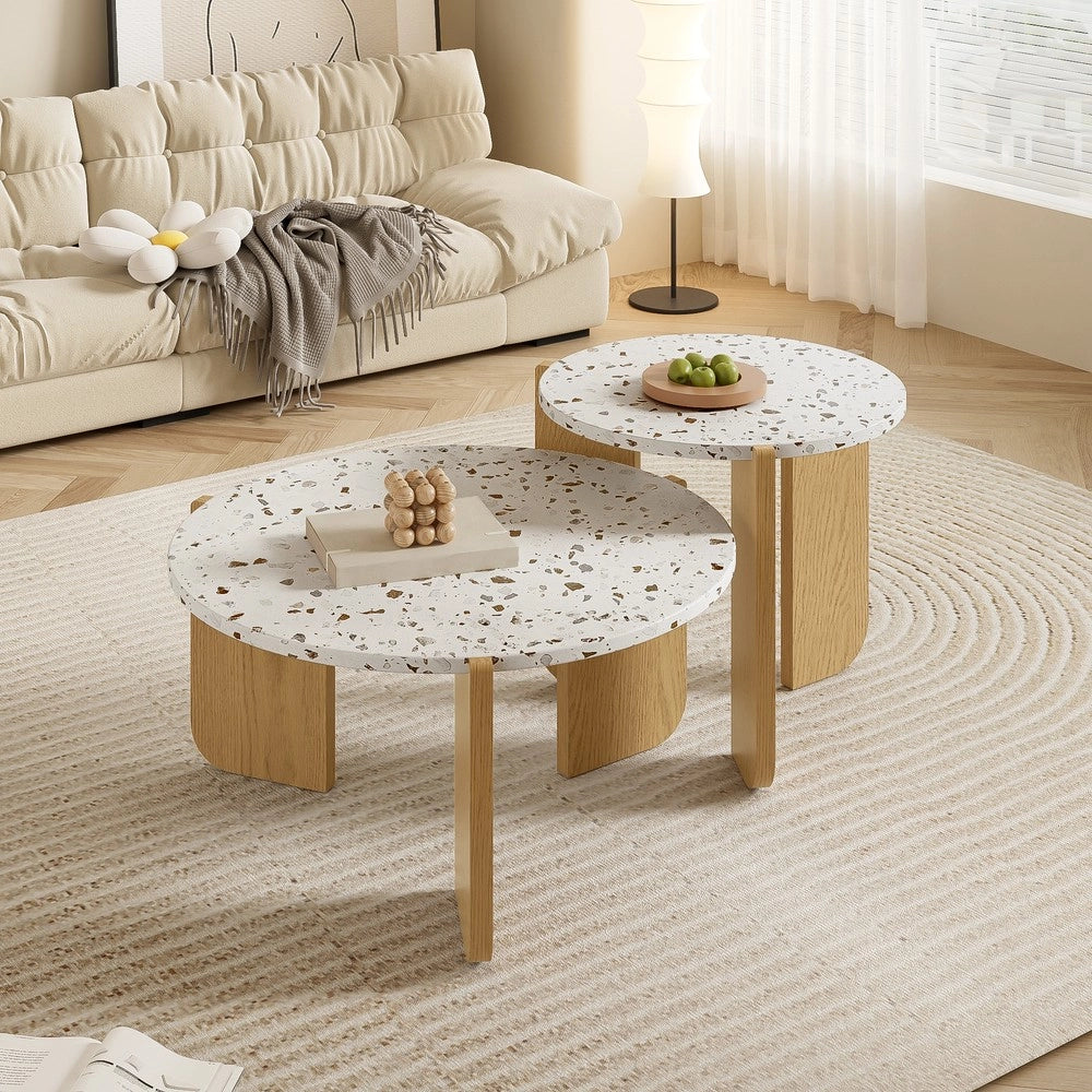 Set 2 Tavolini da Caff¨¨ per Soggiorno e Balcone ¨C Xylo ¨C Moderno