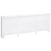 Mobile Copricalorifero Larghezza Regolabile e Mensola Superiore in MDF e Legno, 140-202x19x82.5cm, Bianco