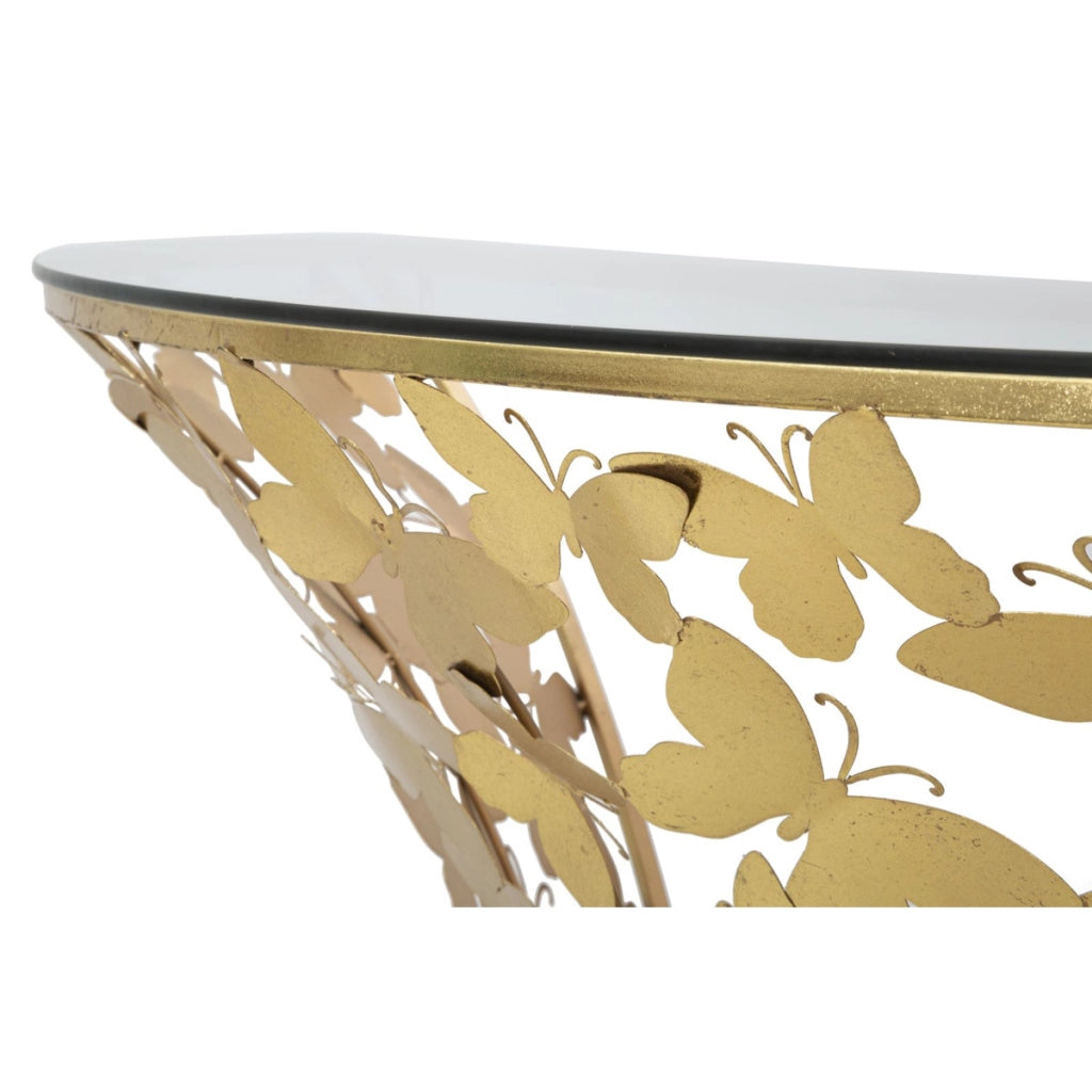 Tavolino VKH554, Oro, Metallo, 120x40,5x37,2 cm