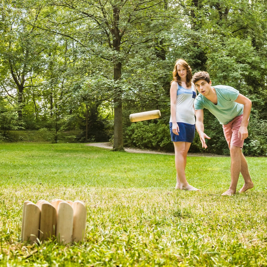 Gioco Bowling Finlandese ¨C Xylo ¨C Legno Pino 12 Birilli Outdoor con Custodia