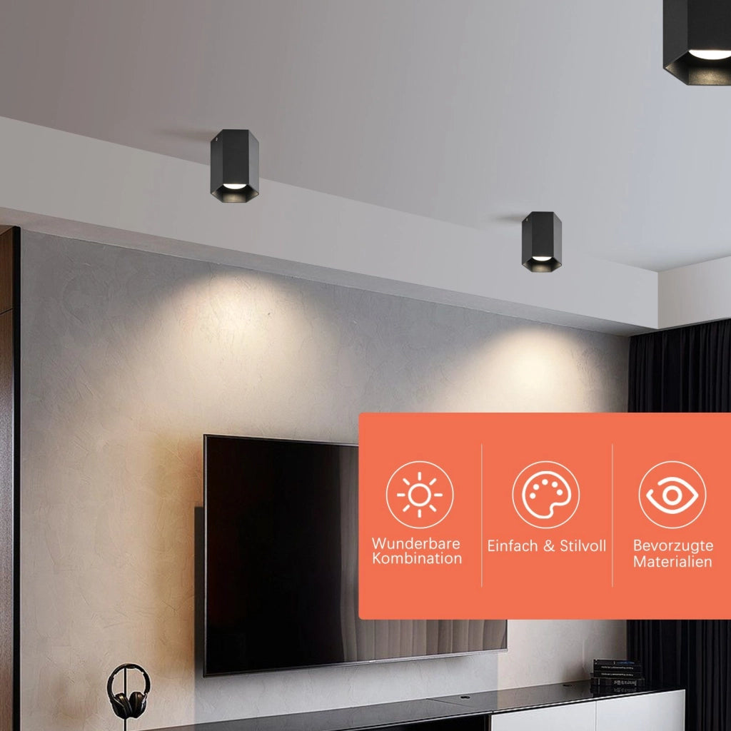 ZMH Faretto da soffitto neri forma esagono GU10 max 40W per soggiorno corridoio senza lampadina