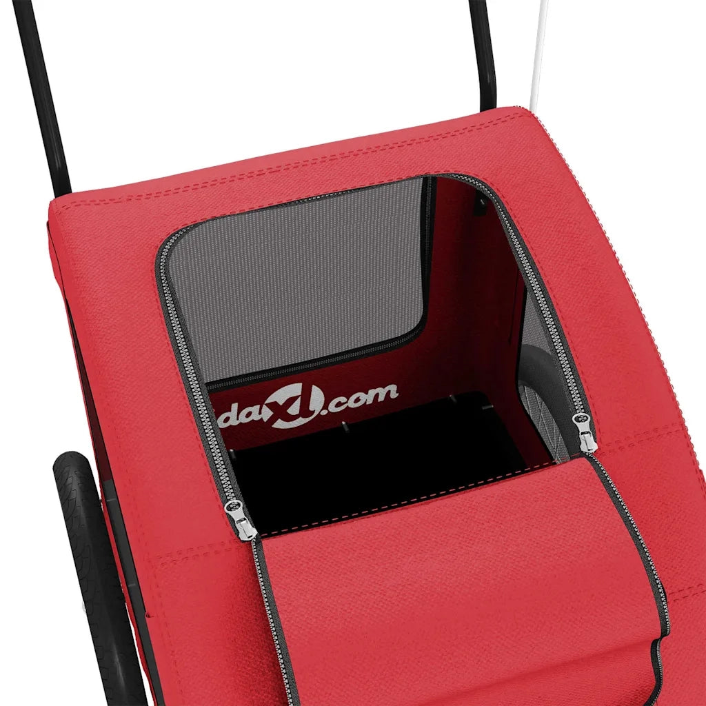 Rimorchio da Bici per Animali Rosso Oxford e Ferro CFW7676707