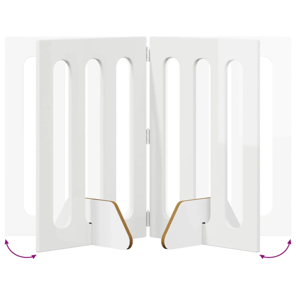 Recinto pieghevole per animali 2 pz Bianco Lucido CFW3410093