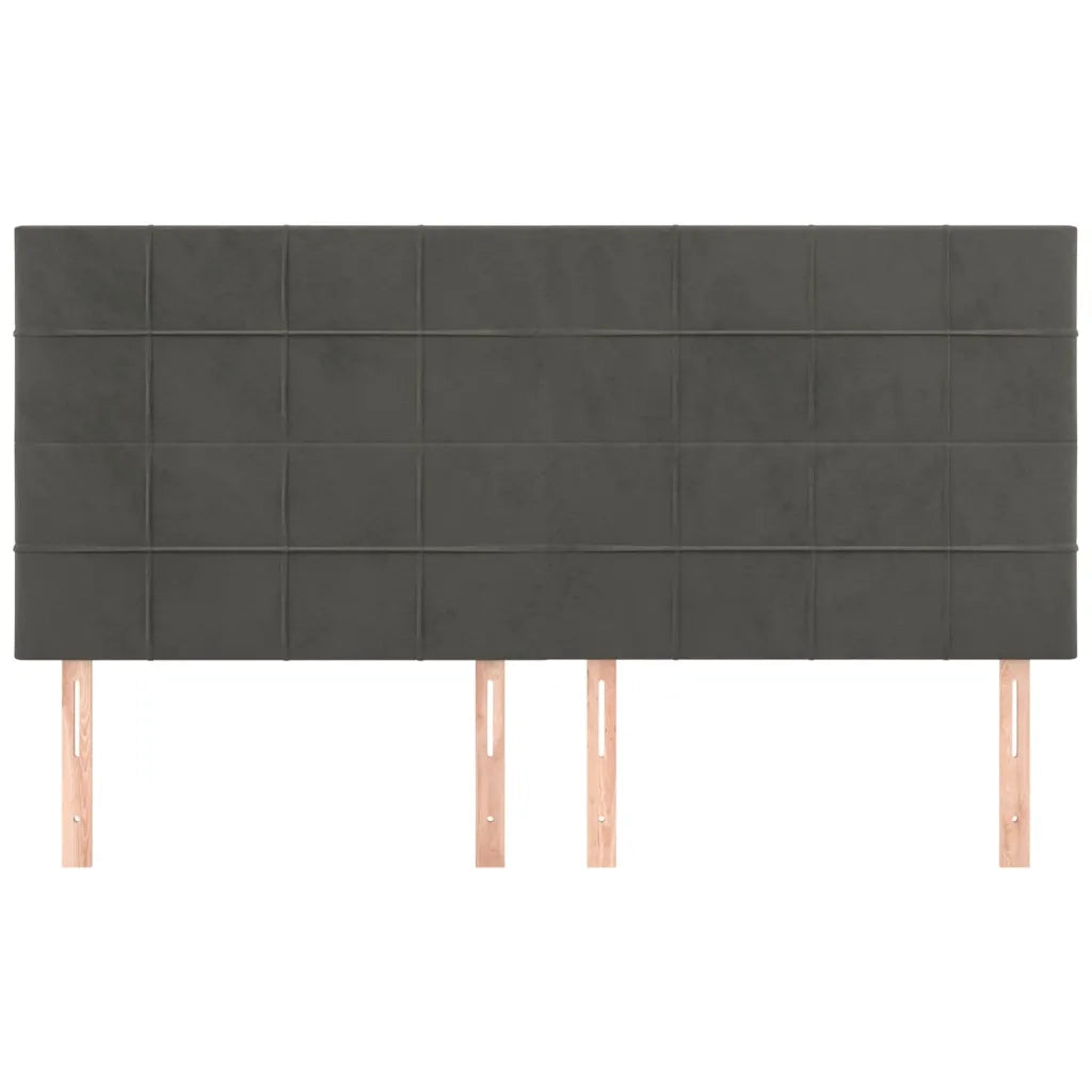 Testiera Grigio Scuro 200x5x118/128 cm Velluto 3116399