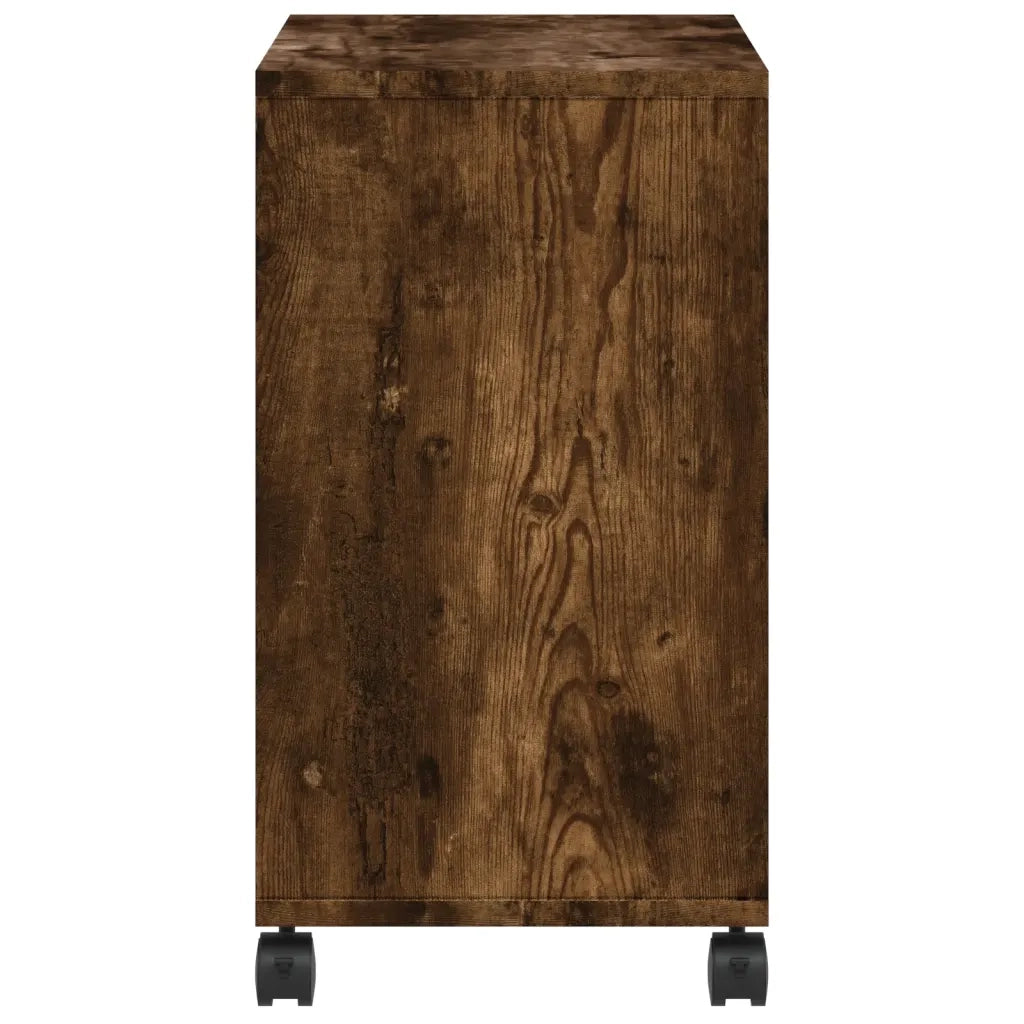 Tavolino | Tavolo laterale con Ruote Rovere Fumo 50x30x55 cm in Legno Multistrato