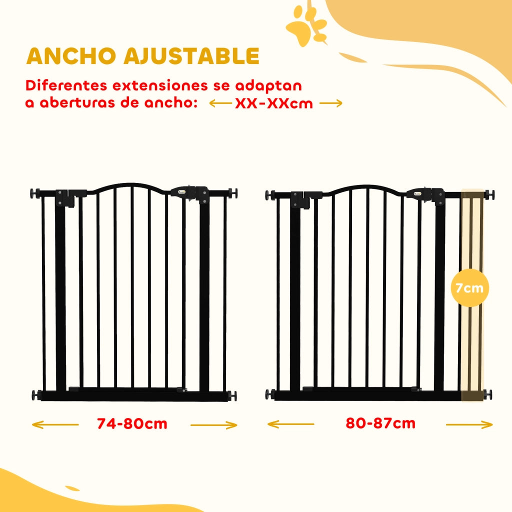 Barriera per Cani Regolabile 74-87 cm ¨C Minimal ¨C Nero