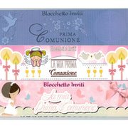 Trade Shop - 20 Invito Inviti In Carta 16x7cm Biglietto Biglietti Per Prima Comunione Femmine -